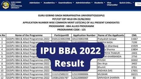 ipu bba ranklist|Iba pa.